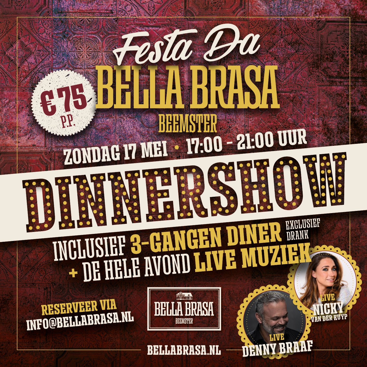 Bella Brasa Dinnershow Denny en NIcky - Vierkant - Website